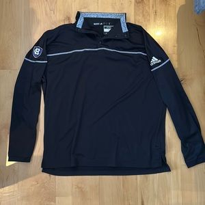 Adidas quarter-button pull over. College of the Holy Cross D1 team issued. Large